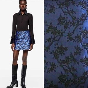 ❤️ZARA Blue Jacquard Mini Skirt - Medium